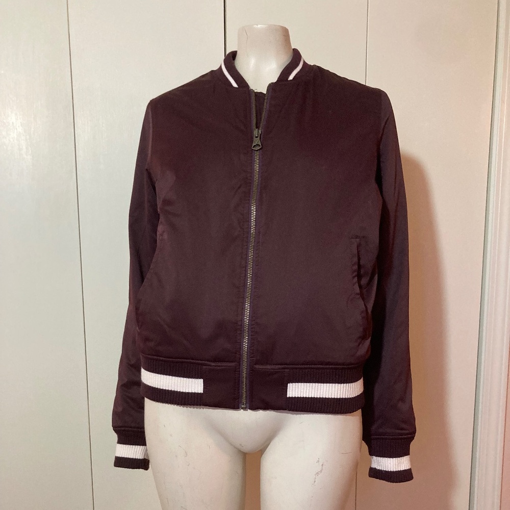 American Eagle Outfitters Maroon Varsity Jacket - Size Medium Super Cute
